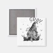 Go Grey in mei Hersenkanker Bewustzijn Grijs Magneet (Voorkant / Achterkant)
