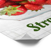 Go groen thema aardbeien fruit poster (Hoek)
