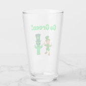 Go Groene Leprechaun & Alien Glas (Achterkant)