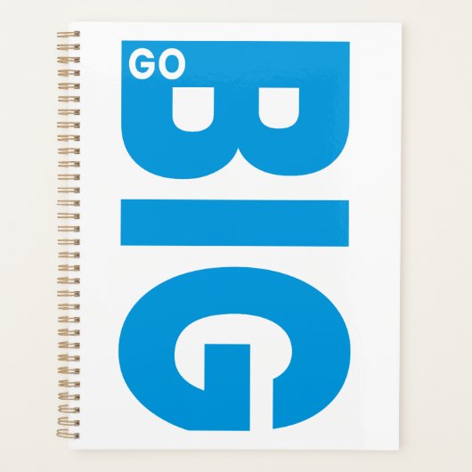 Go Grote Motivatie Quote Blauw Planner (Voorkant)