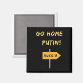 Go Home Putin! Ukraine Support. Peace. Magneet (Voorkant / Achterkant)