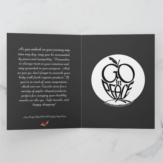 Go in Peace Fluits Playing...Folded Greeting Card Kaart (Binnen)