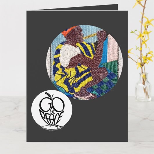 Go in Peace Fluits Playing...Folded Greeting Card Kaart (Gele Bloem)