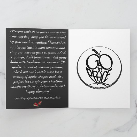 GO in   PEACE  FOLDED GREETING + Fluits Card Kaart (Binnen)