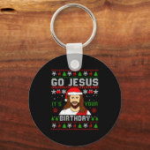 Go Jesus It’s Your Birthday Funny Ugly Christmas G Sleutelhanger (Voorkant)