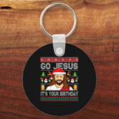 Go Jesus It's Your Birthday Ugly Christmas Sweater Sleutelhanger (Voorkant)