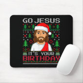 Go Jesus It's Your Birthday Ugly Jesus Christmas S Muismat (Met muis)