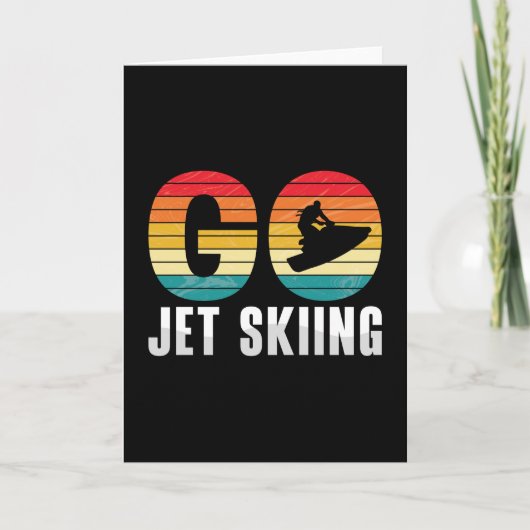 Go Jet Skiing Jet Ski Jet Ski Rider Retro Jetski Kaart (Voorkant)