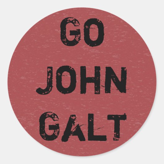 Go John Galt Ronde Sticker (Voorkant)