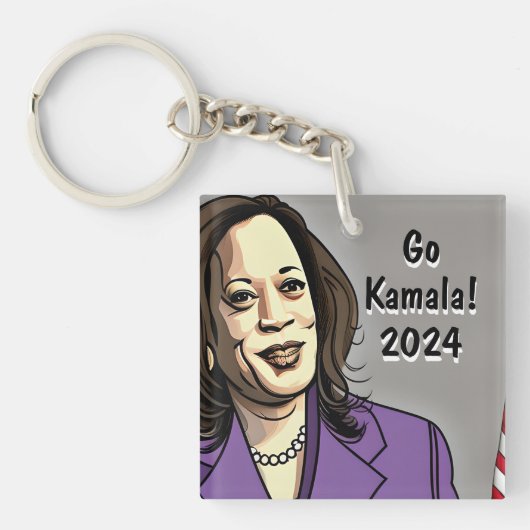 Go Kamala 2024 Amerikaanse presidentsverkiezingen Sleutelhanger (voorkant)