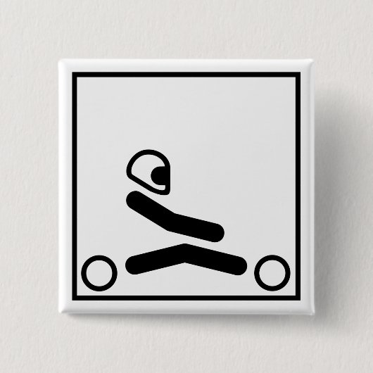 Go Kart-afbeelding Vierkante Button 5,1 Cm (Voorkant)