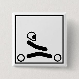 Go Kart-afbeelding Vierkante Button 5,1 Cm