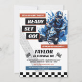 Go Kart Birthday Party Kaart (Voorkant)