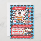 Go Kart Birthday Party Photo Insert Invitations Kaart (Voorkant)