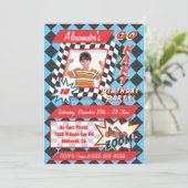 Go Kart Birthday Party Photo Insert Invitations Kaart (Staand voorkant)