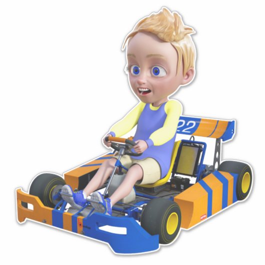 Go-Kart Boy Sticker (Voorkant)