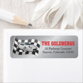 Go-Kart Car Racing Bar Mitzvah Adres Etiket (Insitu)