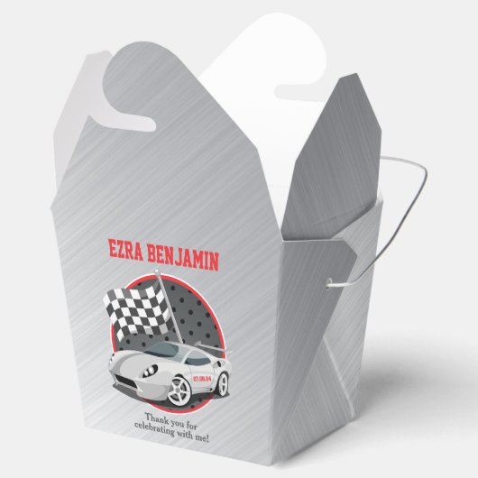 Go-Kart Car Racing Bar Mitzvah Bedankdoosjes (Geopend)
