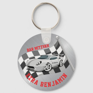Go-kart Car Racing Bar Mitzvah Sleutelhanger