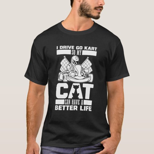 Go Kart Cat Race Racer Karting T-shirt (Voorkant)