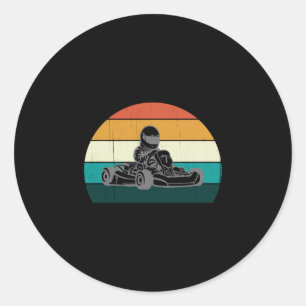 Go kart coureur_ koele vintage karting_motor coure ronde sticker