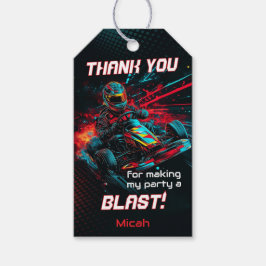 Go Kart Dank u Label, Racing Party gunst Cadeaulabel