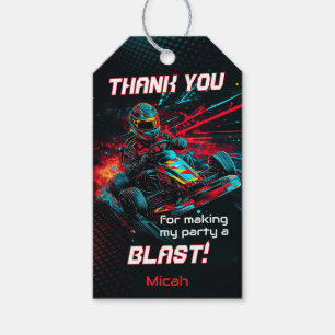 Go Kart Dank u Label, Racing Party gunst Cadeaulabel