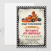 Go kart feest uitnodiging (Voorkant / Achterkant)