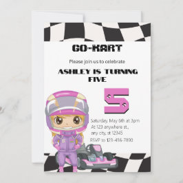 GO-KART Girly Vijf Verjaardag | Meisje Alle leefti Kaart