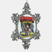 Go Kart Life Tin Sneeuwvlok Ornament (Links)