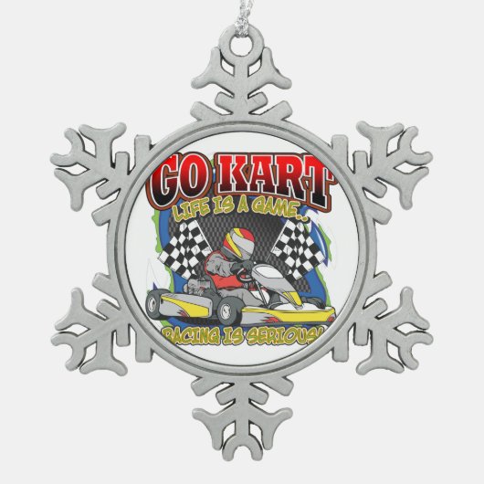 Go Kart Life Tin Sneeuwvlok Ornament (Voorkant)