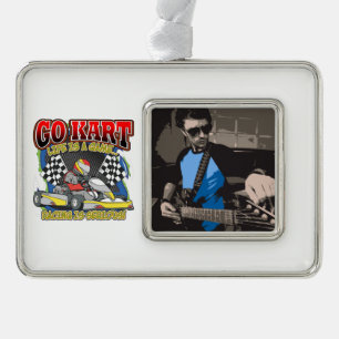 Go Kart Life Verzilverd Omlijst Ornament