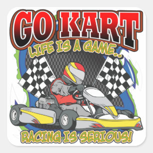 Go Kart Life Vierkante Sticker