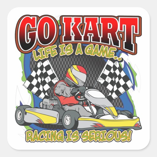 Go Kart Life Vierkante Sticker (Voorkant)
