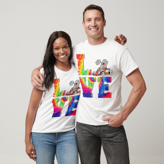 Go Kart Love Tie Dye Retro  T-shirt (Unisex)