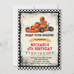 Go kart party uitnodiging