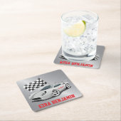 Go-Kart Race Car Racing Bar Mitzvah Kartonnen Onderzetters (Insitu)