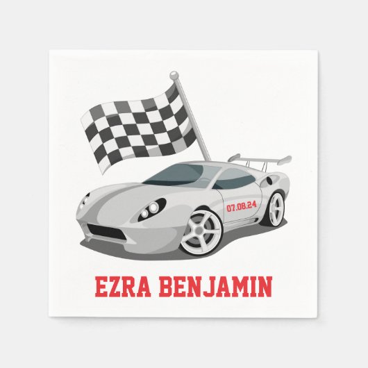 Go-Kart Race Car Racing Bar Mitzvah Servet (Voorkant)