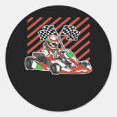 Go Kart Race Ronde Sticker (Voorkant)