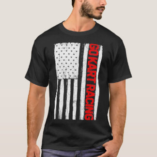 Go Kart Racing Amerikaanse vlag USA Patriottische T-shirt