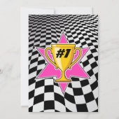 Go Kart Racing Auto Meisjes Foto Verjaardagsfeest Kaart (Achterkant)