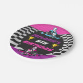 Go Kart Racing Auto Meisjes Verjaardagsfeest Papieren Bordje (Gekanteld)