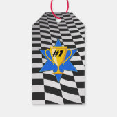 Go Kart Racing Auto Verjaardagsfeest Cadeaulabel (Achterkant)