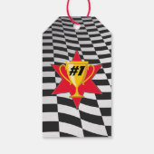 Go Kart Racing Auto Verjaardagsfeest Cadeaulabel (Achterkant)