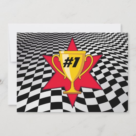 Go Kart Racing Auto Verjaardagsfeest Kaart (Achterkant)