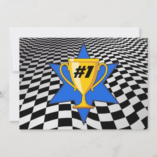 Go Kart Racing Auto Verjaardagsfeest Kaart (Achterkant)