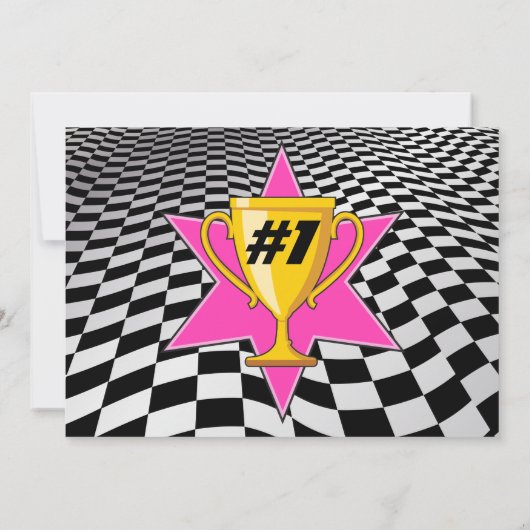 Go Kart Racing Auto Verjaardagsfeest Kaart (Achterkant)