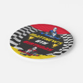 Go Kart Racing Auto Verjaardagsfeest Papieren Bordje (Gekanteld)