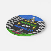 Go Kart Racing Auto Verjaardagsfeest Papieren Bordje (Gekanteld)