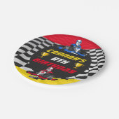 Go Kart Racing Auto Verjaardagsfeest Papieren Bordje (Gekanteld)
